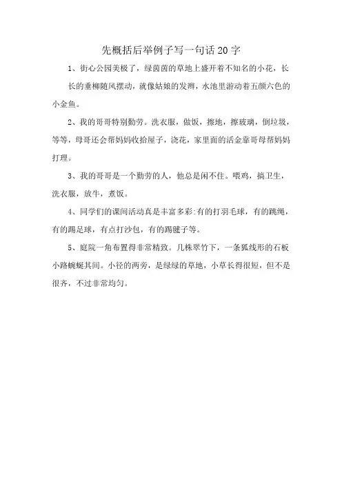 先概括后举例子写一句话20字