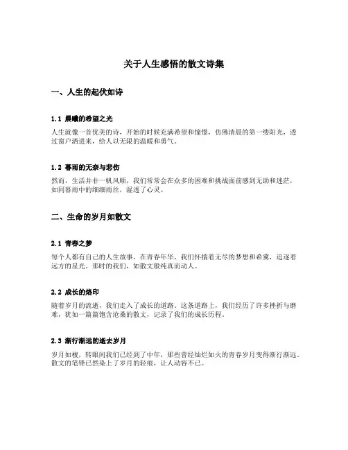 关于人生感悟的散文诗集