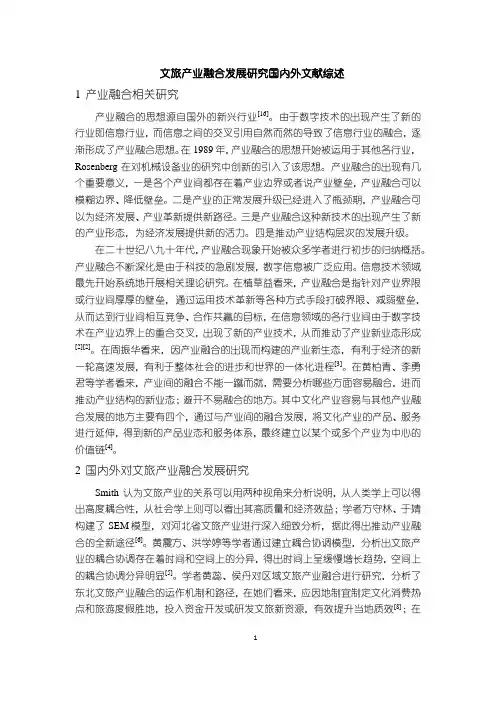 《文旅产业融合发展研究国内外文献综述2400字》
