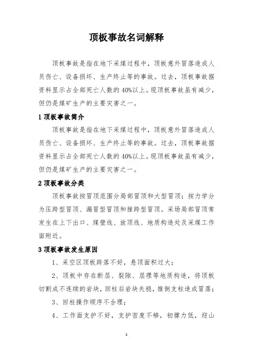 顶板事故名词解释