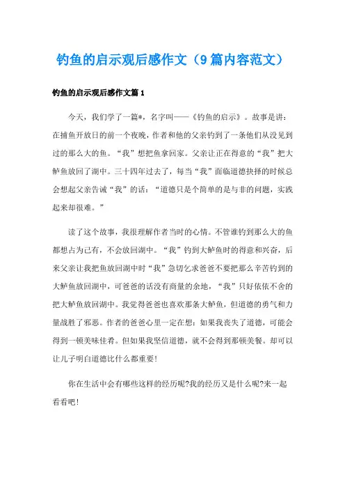 钓鱼的启示观后感作文(9篇内容范文)