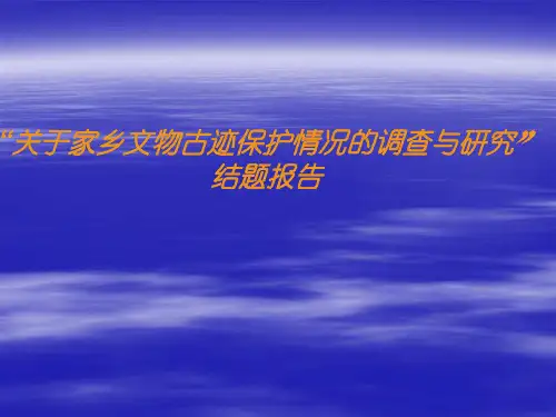 关于家乡文物古迹保护情况的调查与研究(精)