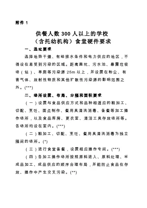 关于学校食堂标准化建设设施设备标准