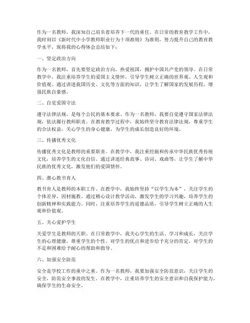 十项准则教师心得体会总结