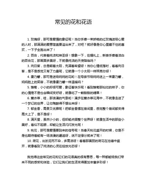 常见的花和花语