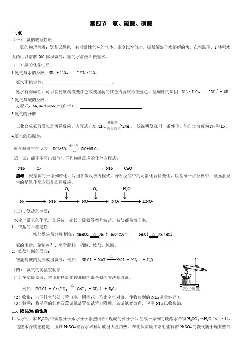 第四节氨硫酸硝酸