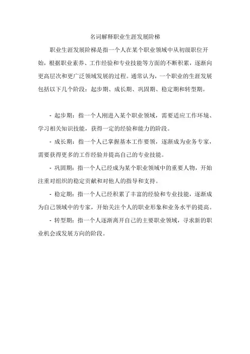 名词解释职业生涯发展阶梯