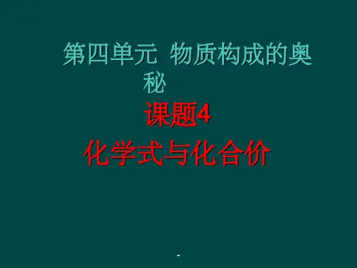 初中化学化学式和化合价课件ppt
