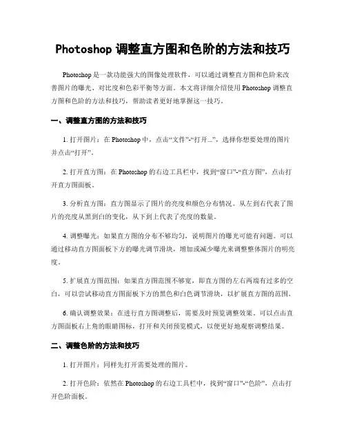 Photoshop调整直方图和色阶的方法和技巧