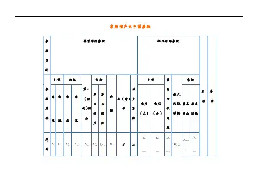 常用国产电子管参数