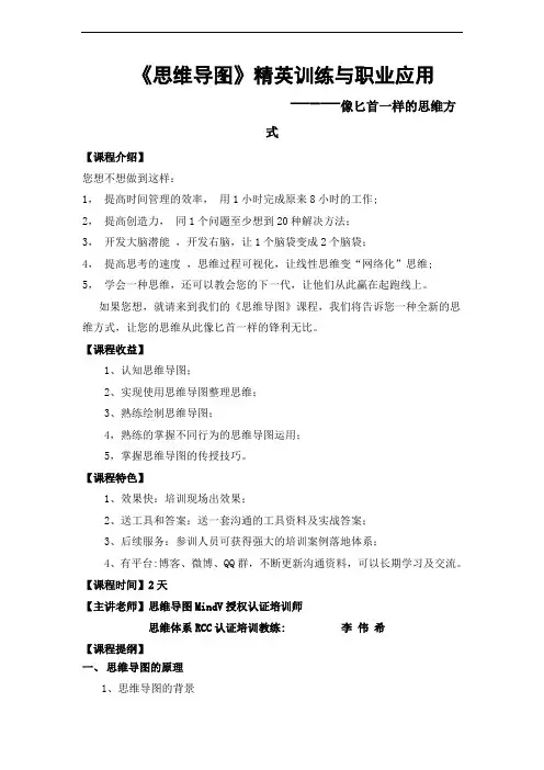 《思维导图精英训练与职业应用》(李伟希)