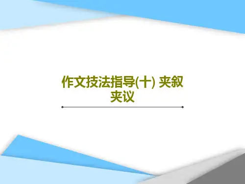作文技法指导(十) 夹叙夹议22页文档