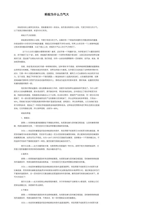 蚂蚁为什么力气大