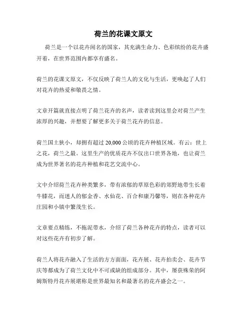 荷兰的花课文原文