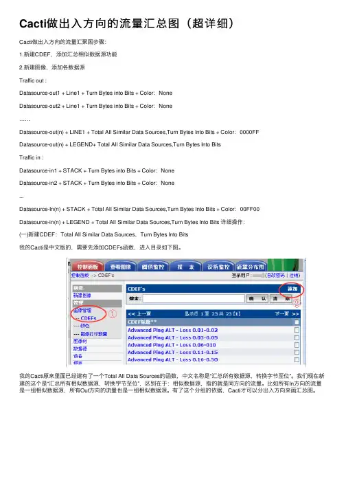 Cacti做出入方向的流量汇总图（超详细）