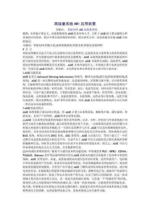 高级量系统AMI应用前景