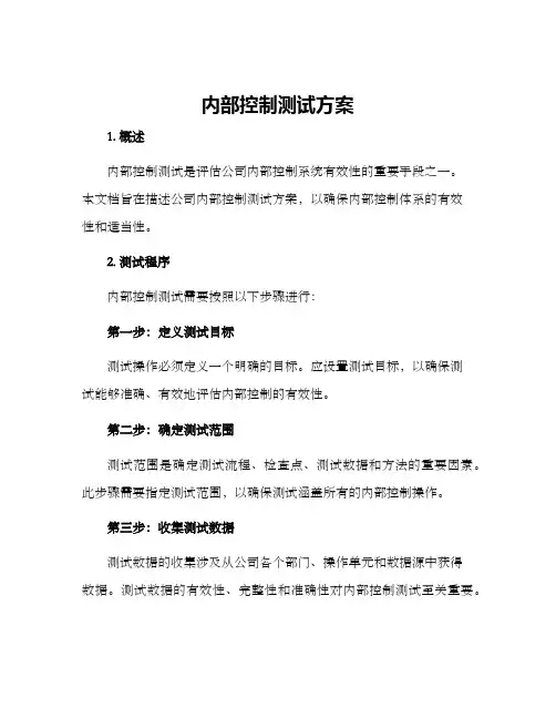 内部控制测试方案