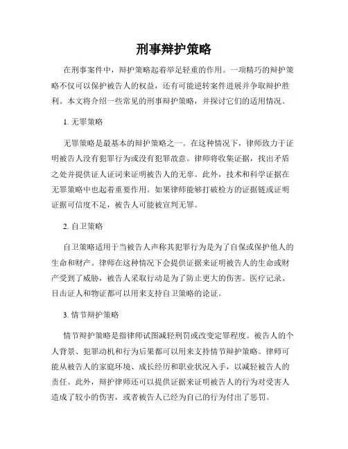 刑事辩护策略