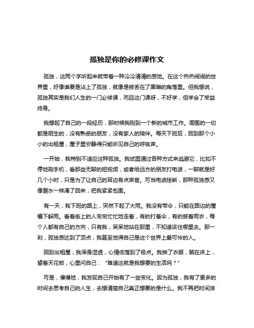 孤独是你的必修课作文