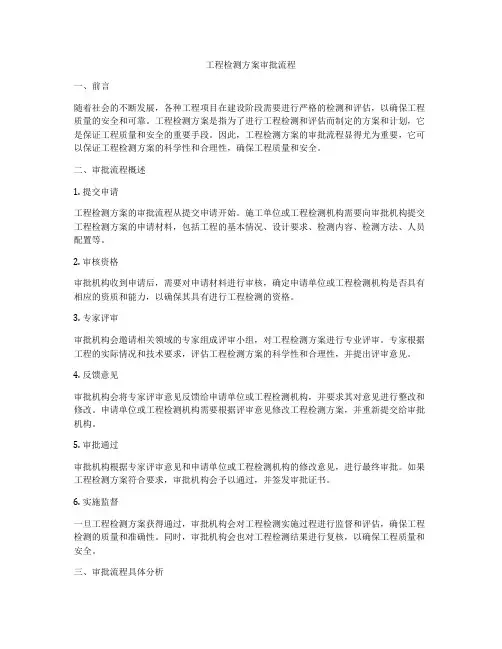 工程检测方案审批流程