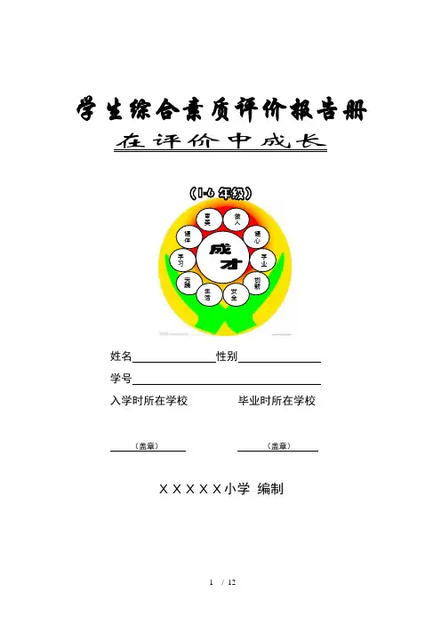 小学生综合素质评价报告册