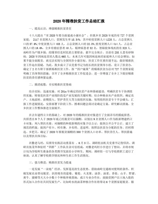 2020年精准扶贫工作总结汇报