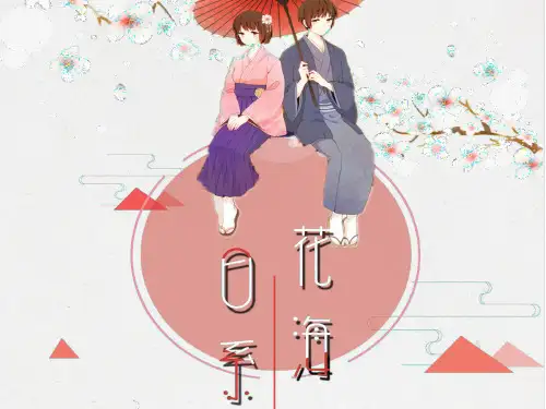 ppt模板：日系小清新花海PPT模板课件