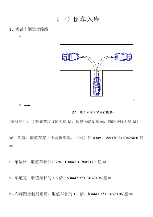 科目二小车考试项目尺寸及要求