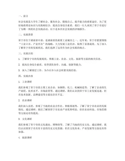 常宁社会实践报告
