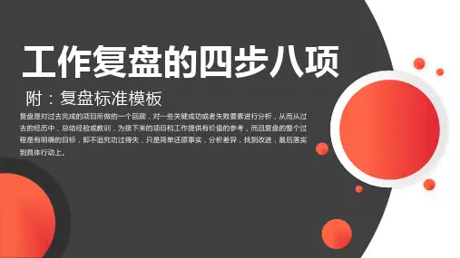 工作复盘的四步八项与复盘标准模板