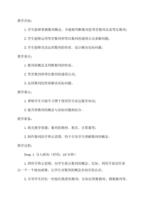 聋哑人特殊学校数学七年级教学设计