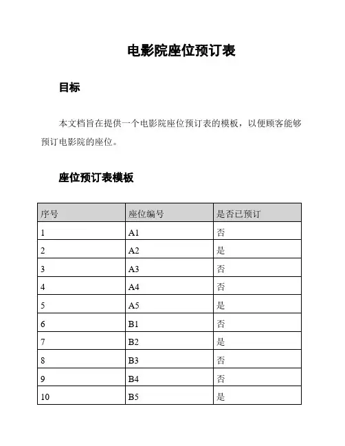 电影院座位预订表