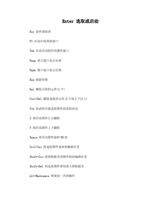 Protel99SE快捷键大全