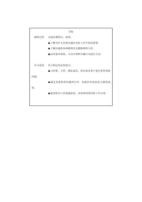 DDI 有效沟通学员手册