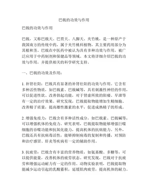 巴戟的功效与作用