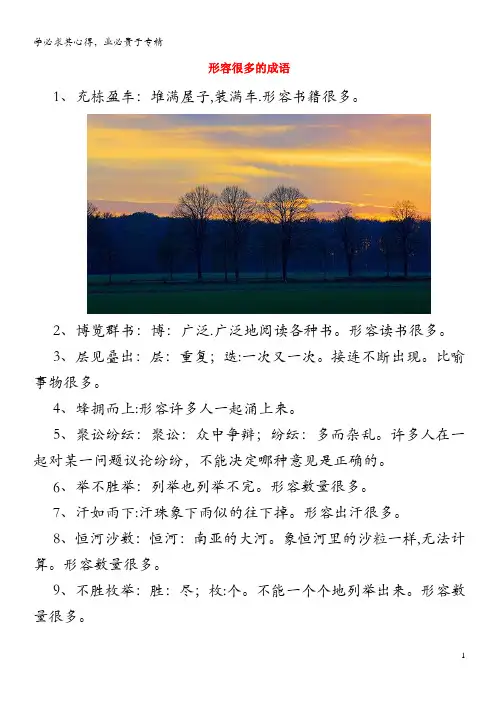小学语文 成语大全 形容很多的成语(1)
