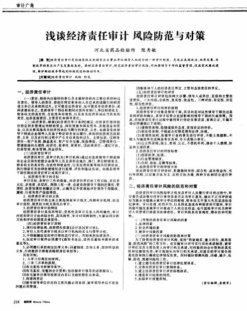 浅谈经济责任审计  风险防范与对策