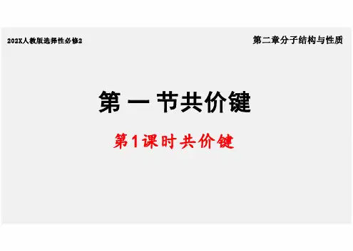 共价键高中化学人教版选择性必修二