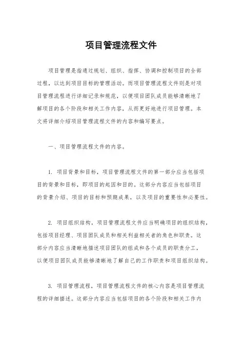 项目管理流程文件