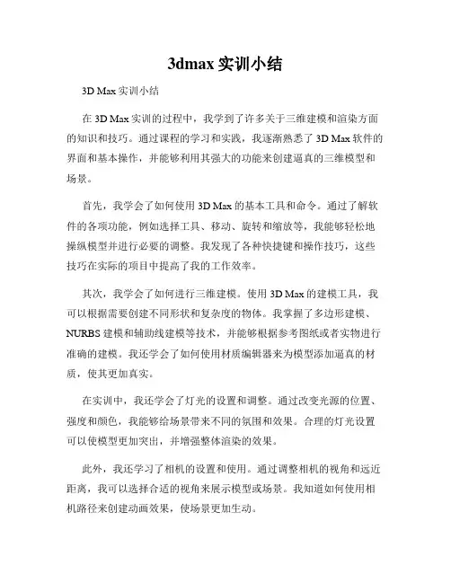 3dmax实训小结