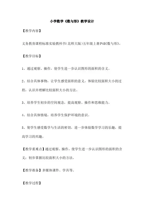 小学数学《数与形》教学设计