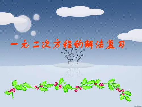 浙教版八年级数学下册第二章《一元二次方程的解法复习》公开课课件