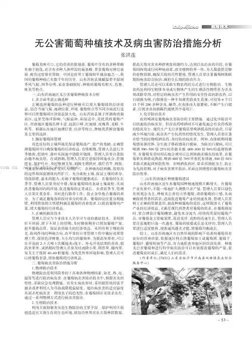 无公害葡萄种植技术及病虫害防治措施分析