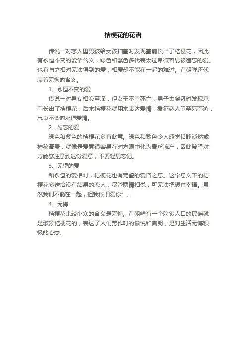 桔梗花的花语