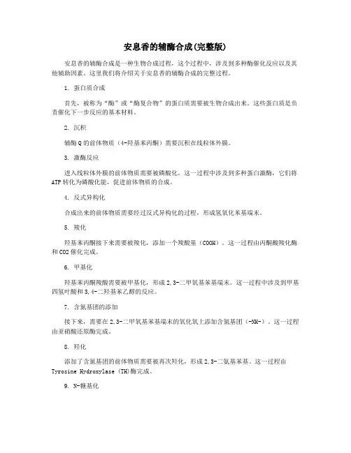 安息香的辅酶合成(完整版)
