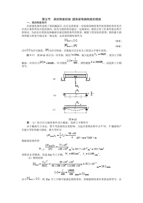 梁的刚度校核