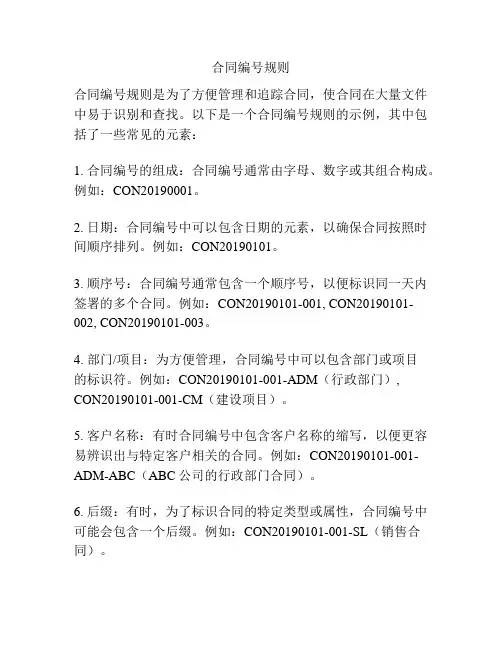 合同编号规则