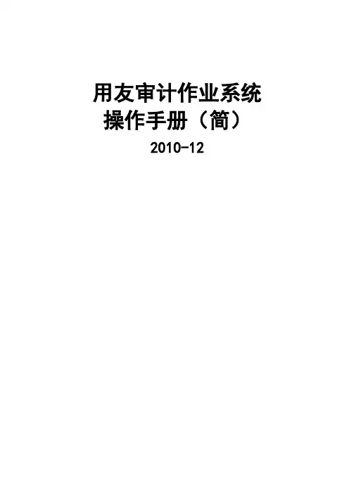 用友审计作业系统操作手册