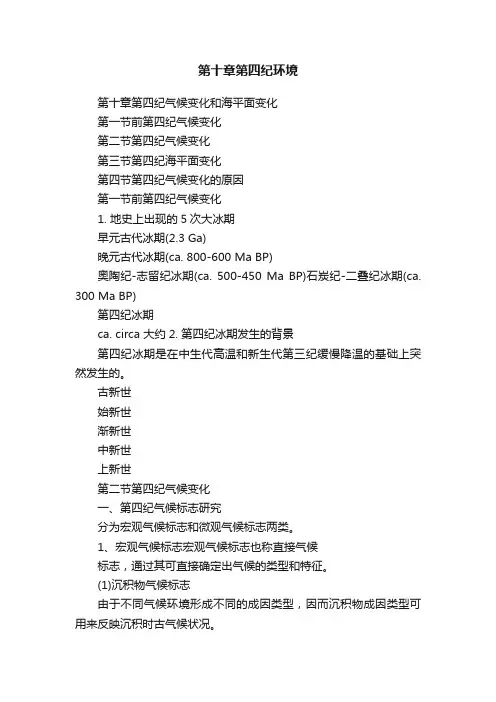 第十章第四纪环境