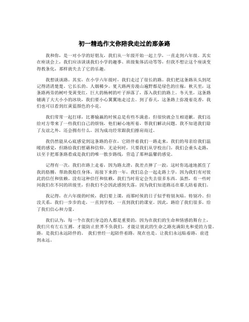 初一精选作文你陪我走过的那条路